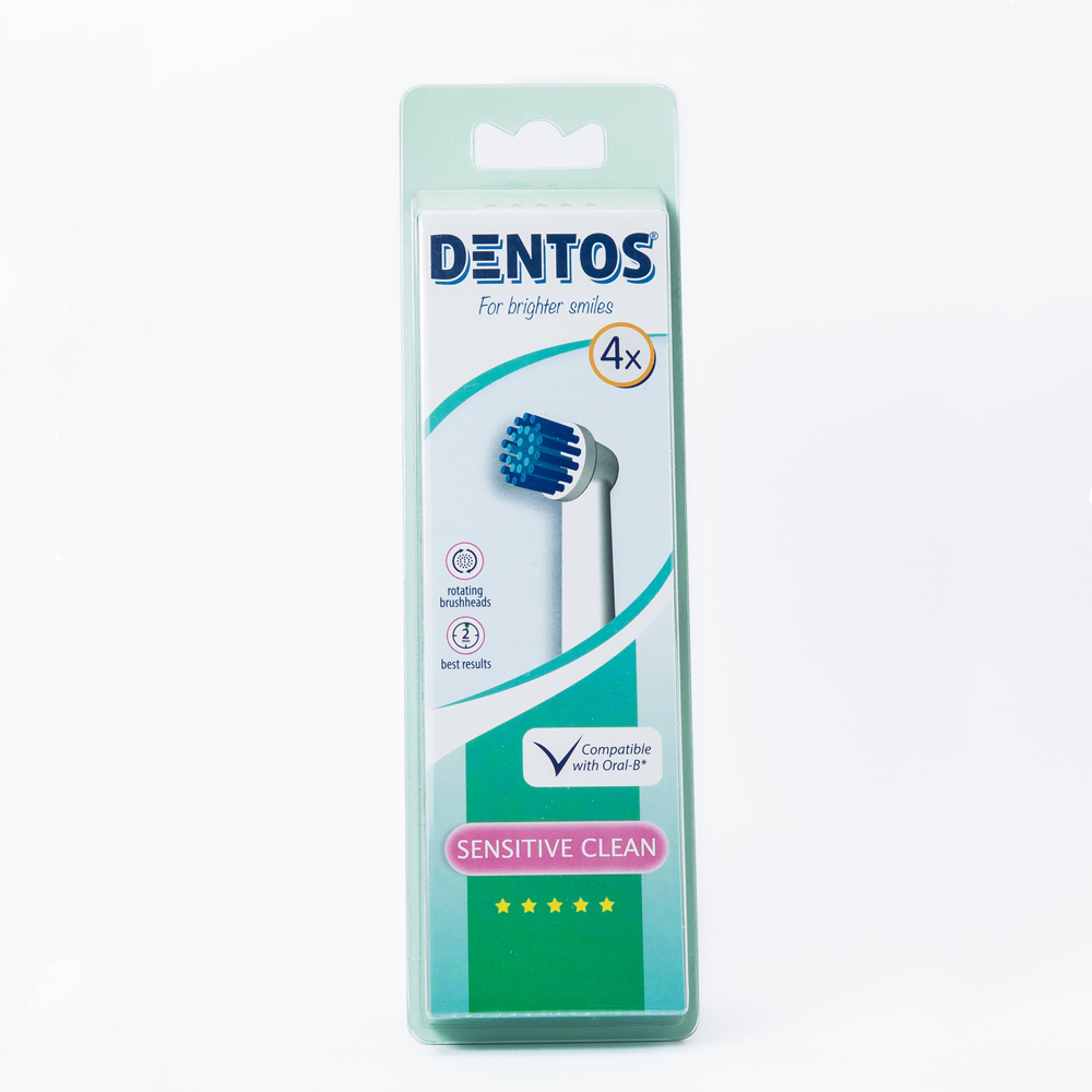 Sensitive Clean Opzetborstels - Dentos - Geschikt voor Oral-B - 4 st - 10,-